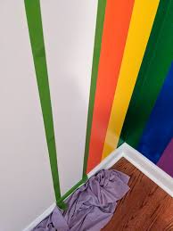 Rainbow Striped Accent Wall