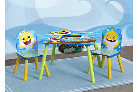They should not have sharp legs, corners and dangerous parts. Delta Children Baby Shark Kids Table And Chair Set With Storage 2 Chairs Included Ashley Furniture Homestore