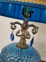 Ef Industries Blue Glass Lamp Set