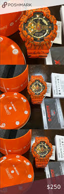 The main coloring of this collaboration model is an orange hue that is associated with the dragon ball image. G Shock Dragonball Z Watch Orange Blue Watches G Shock Dragon Ball Z
