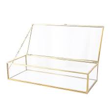 Simple Gold Rim Glass Jewelry Storage