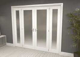 White Obscure Glazed French Door Set