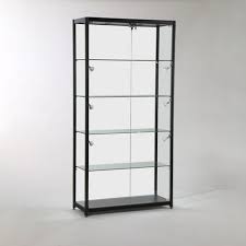 Glass Display Cabinets Black Double