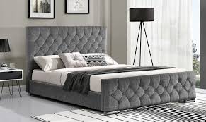 cava silver fabric super king size bed