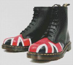 Details About Cross Stitch Chart Pattern Boots Dr Martens Union Jack Uk Flag British