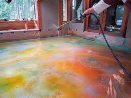 reactive stain effects on concrete