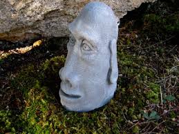 easter island head concrete rock face