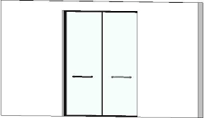 object double glass sliding shower door