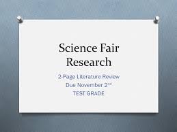Science Fair Projects    ppt video online download Review of Literature
