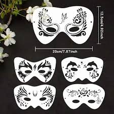 8pcs face stencils kit 7 8 4 7in