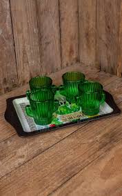 4 shot glasses set with tray mexico