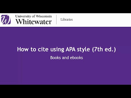 how to cite using apa style 7th ed