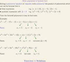 Write Polynomial In Factored Form
