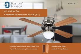 boston harbor 42 in ceiling fan with