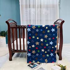 Night Stars Blue Baby Cot Crib Bedding