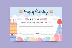 birthday gift certificate vectors