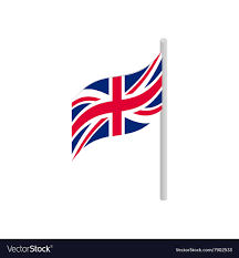 great britain flag with flagpole icon