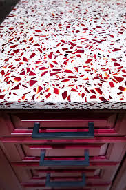 Red Recycled Glass Countertops Wow In