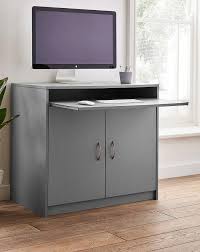 Hideaway home office in a immaculate white stark small space interior design. Langley Hideaway Desk Ambrose Wilson