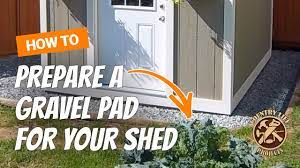 a gravel pad for a shed