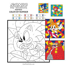 free sonic color by number printables