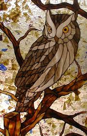 Stained Glass Owl Entry With Art Deco