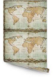 wallpaper roll aged old world map