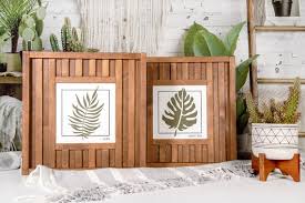 Fern Wood Sign Plant Wood Sign Garden Gift Idea Modern Boho Style Eclectic 15x15 Inches
