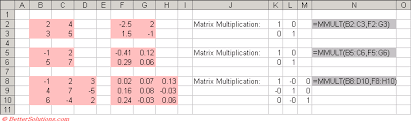 Excel Matrix Functions