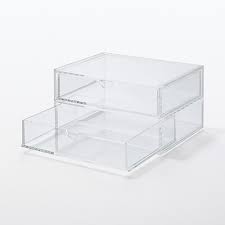 acrylic case w drawer 2rows clear muji