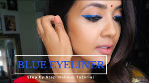 blue liner saree look vithya hair