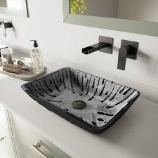 vessel sinks and wall mount faucets