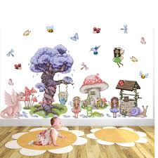 Large Flower Fairy Wall Stickers With
