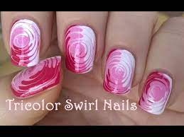 easy tricolor swirl nails tutorial