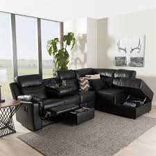 faux leather reclining sectional