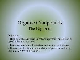 ppt organic compounds the big four
