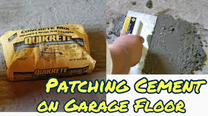 fixing garage floor using quikrete