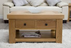 Hippo Oak Coffee Table With Drawers