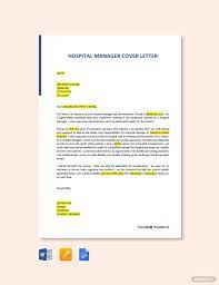 hospital manager cover letter in word