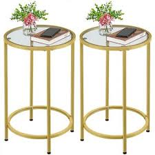 set of 2 round accent tables small
