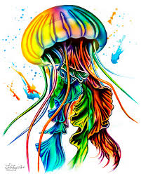 Jellyfish Wall Art Watercolor Painting