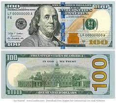 100 dollar bills have a blue stripe