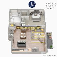modern one bedroom 3d floor plans