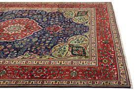 tabriz persian rug night blue 311 x 224 cm