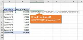 how to turn off getpivotdata formulas