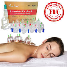 Chinese Acupuncture Cupping Therapy Set Fda Approved Medical Grade 14 Cups For Muscle Pain Relief Body Massage