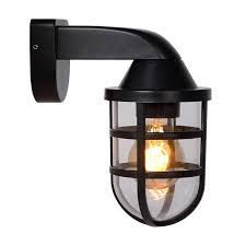 lucide lewis outdoor wall light black
