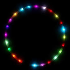Hydong Led Hula Hoop Dance Fitness Glow Weighted Light Up Hoola Hoops For Adults And Kids 24 Color Strobing Changing Led Light 8