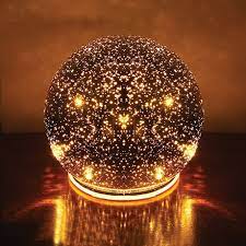 Lighted Mercury Glass Sphere Silver