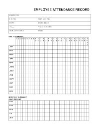 Attendance Form Template Printable Employee Sheet Free Forms